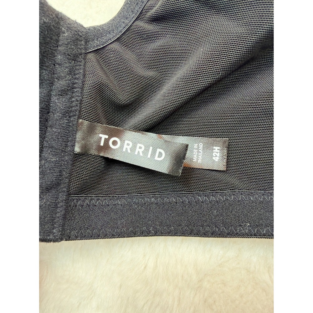 Torrid Black Floral Lace Unlined Underwire Balconette Bra 42H Plus Size Lingerie - Picture 5 of 5